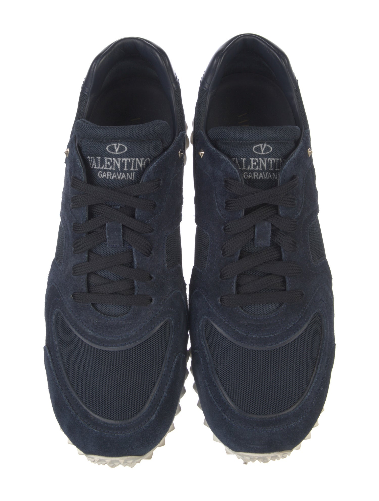 Valentino Rockstud Accents Suede Sneakers